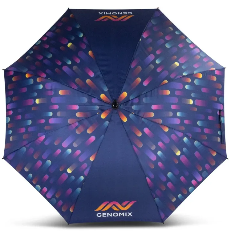 Full Colour umbrella featuring vivid custom printed canopy artwork, open top view