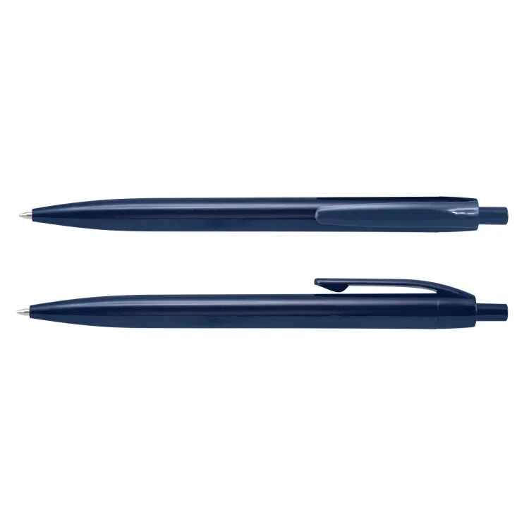 Omega Pen in dark blue, front and side views