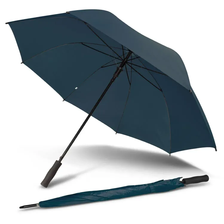 Pro-Am umbrella in navy, open with matching closed view