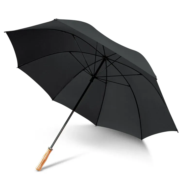 Pro Umbrella in black, open showing inner frame and ribs
