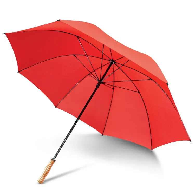 Pro Umbrella in red, open showing inner frame and ribs
