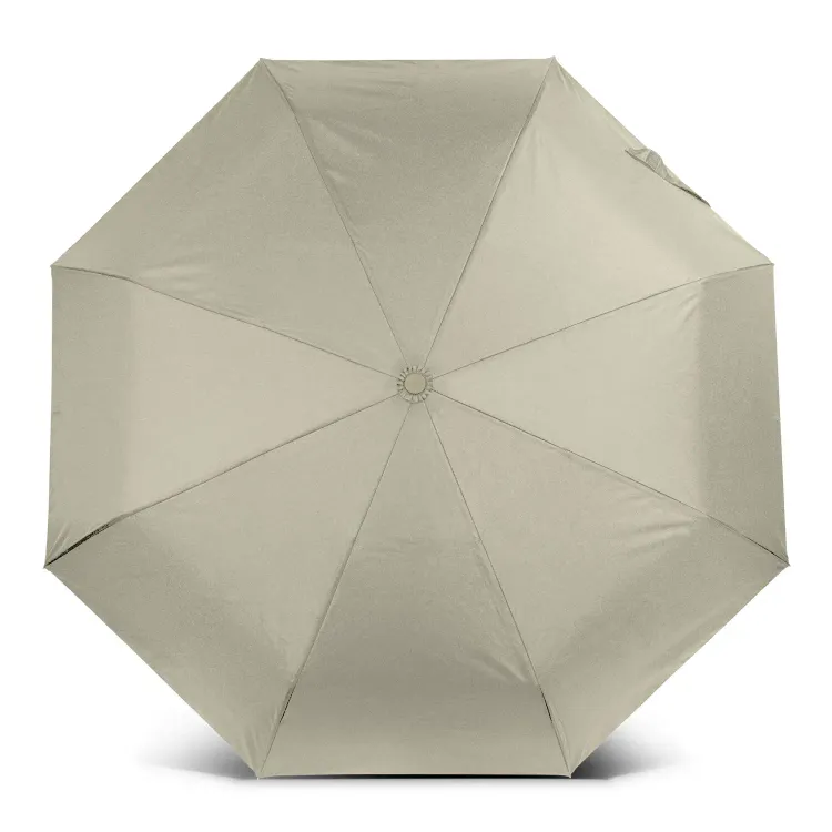 RPET Compact umbrella in ecru, top view showing full canopy