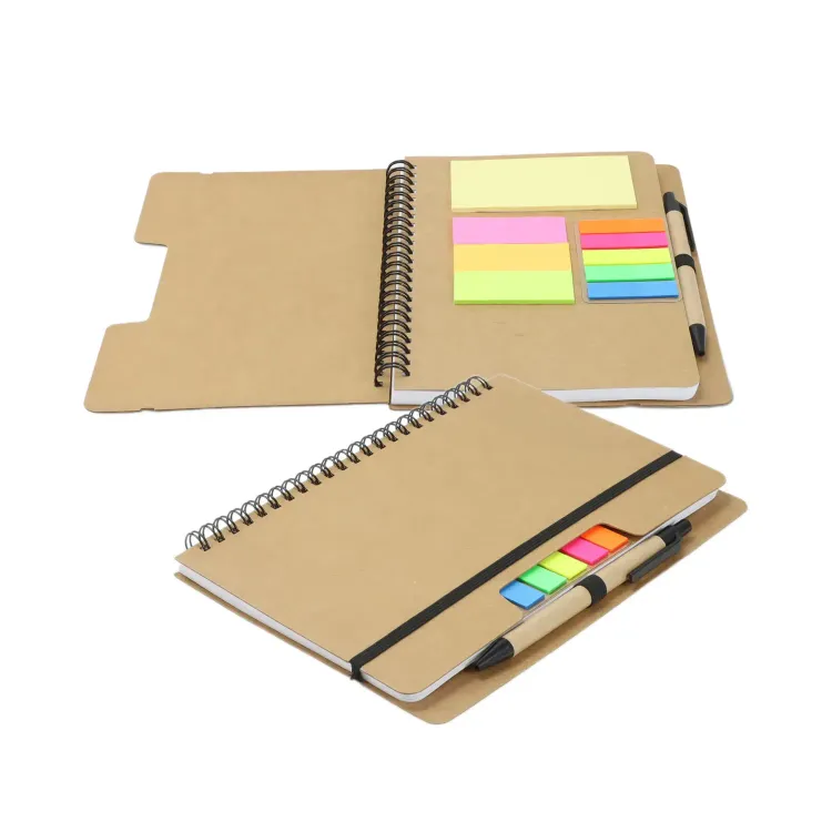 Kraft Notebook with Notes and Flags — Main
