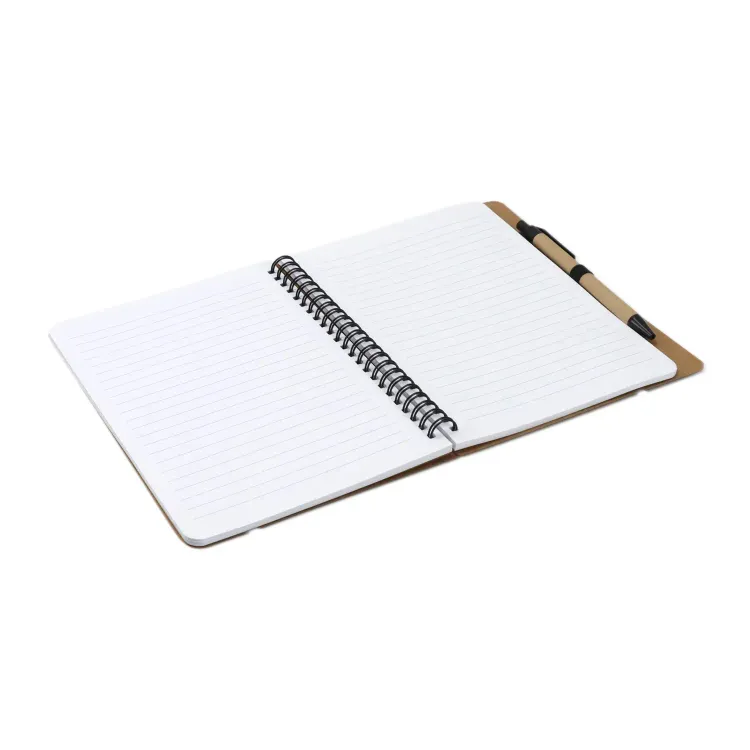Kraft Notebook with Notes and Flags — Pages