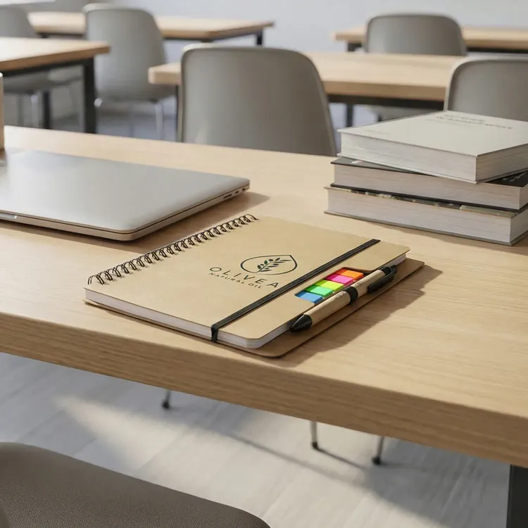Kraft Notebook with Notes and Flags — Feature
