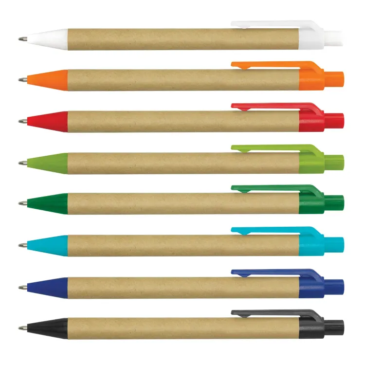 Kraft Notebook with Notes and Flags — Pen Colours