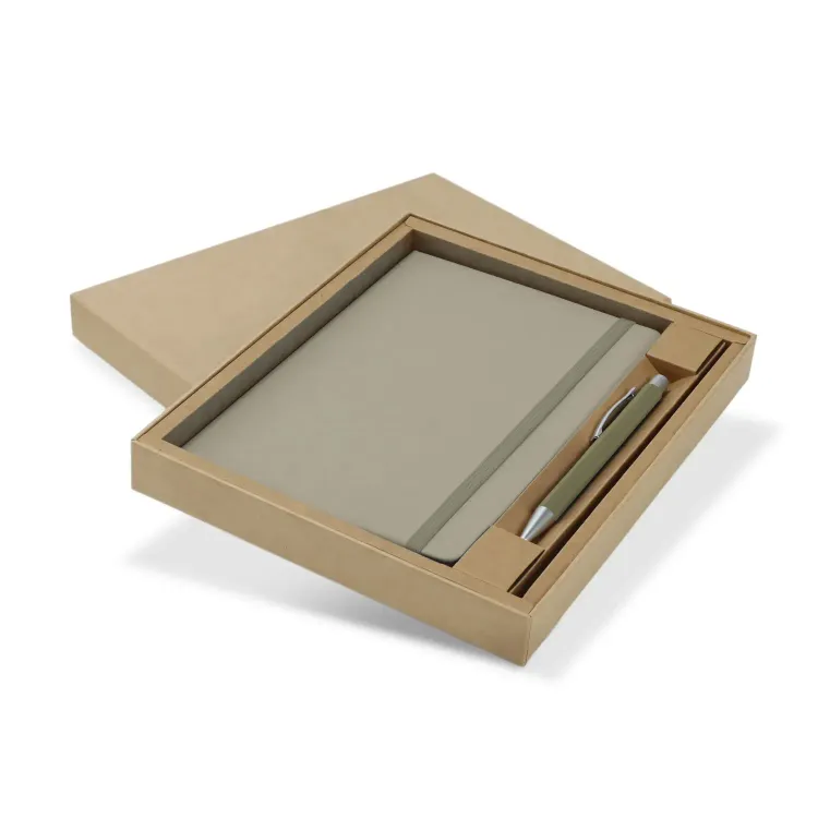 Omega Fashion Notebook and Pen Gift Set — Ecru