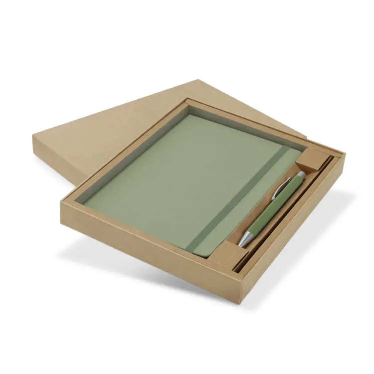 Omega Fashion Notebook and Pen Gift Set — Sage