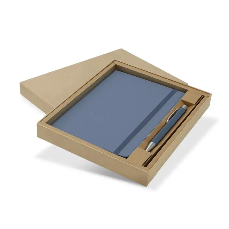 Omega Fashion Notebook and Pen Gift Set — Slate Blue
