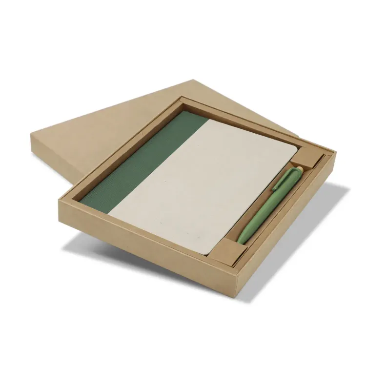 Paulo Notebook and Pen Gift Set — Olive/Sage