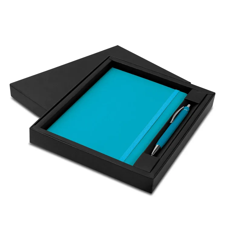 Omega Notebook and Pen Gift Set — Light Blue