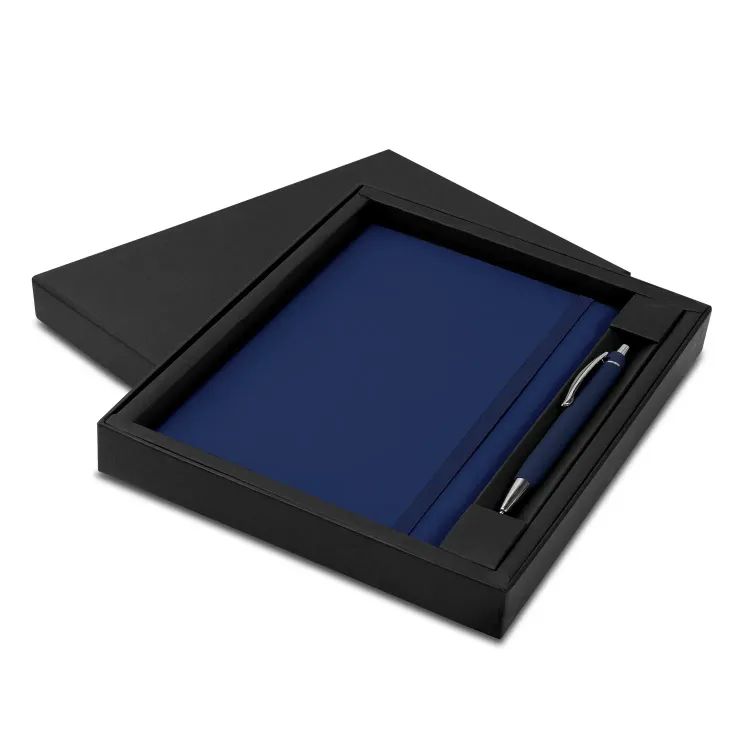 Omega Notebook and Pen Gift Set — Dark Blue