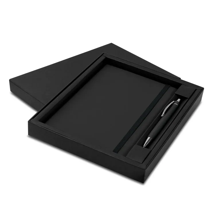 Omega Notebook and Pen Gift Set — Black