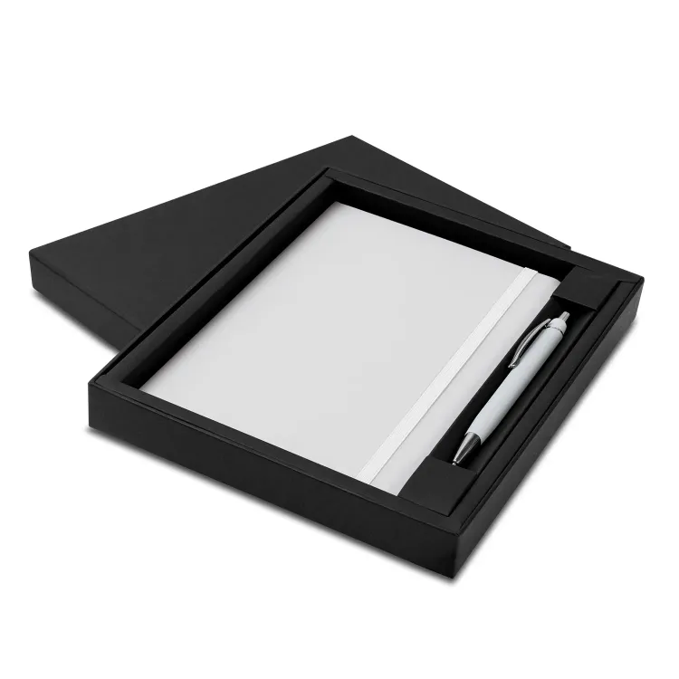 Omega Notebook and Pen Gift Set — White