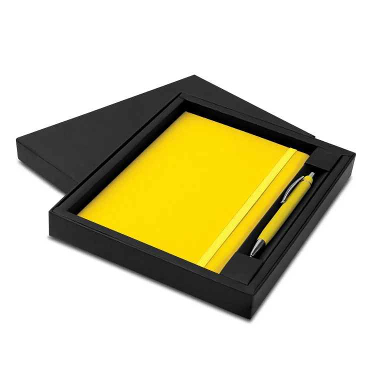 Omega Notebook and Pen Gift Set — Yellow