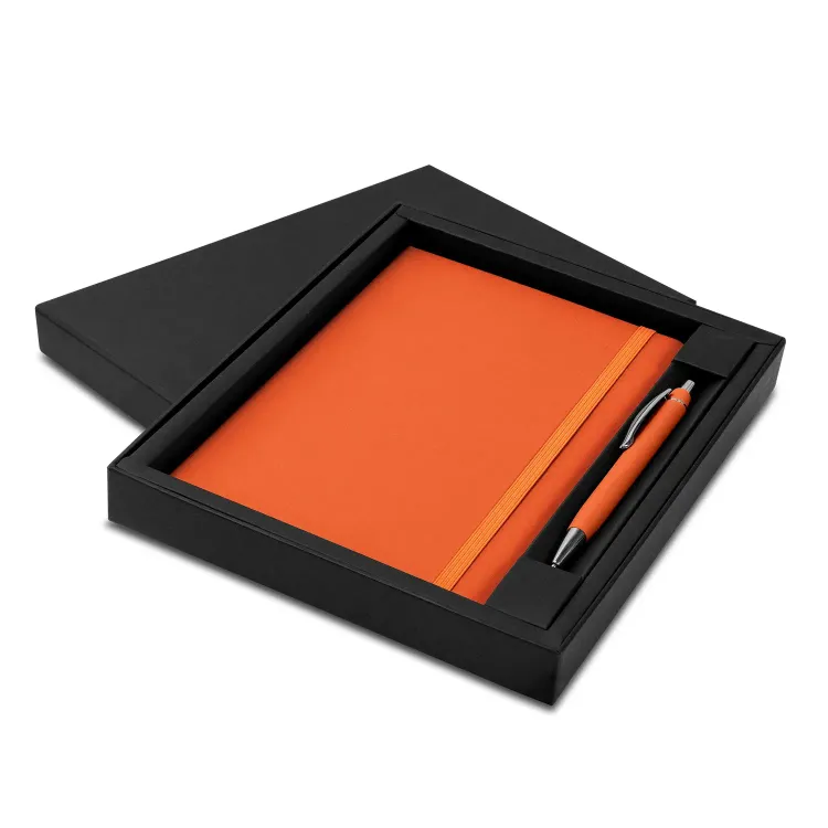 Omega Notebook and Pen Gift Set — Orange
