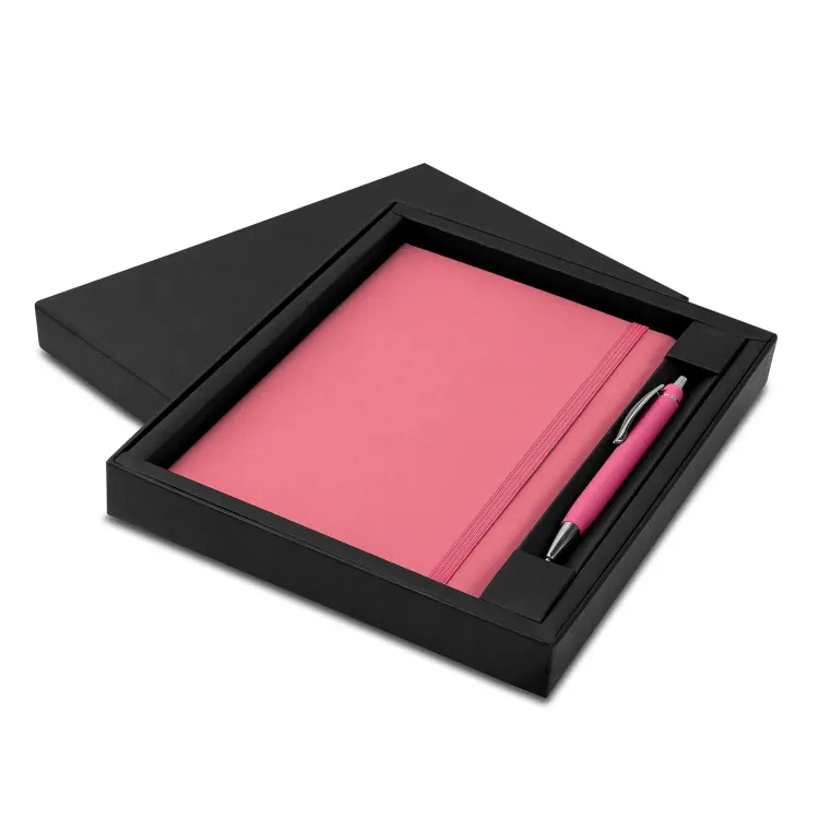 Omega Notebook and Pen Gift Set — Pink