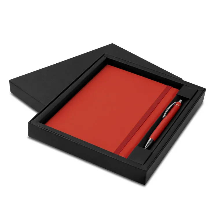 Omega Notebook and Pen Gift Set — Red