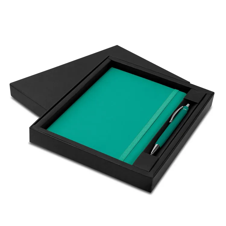 Omega Notebook and Pen Gift Set — Teal