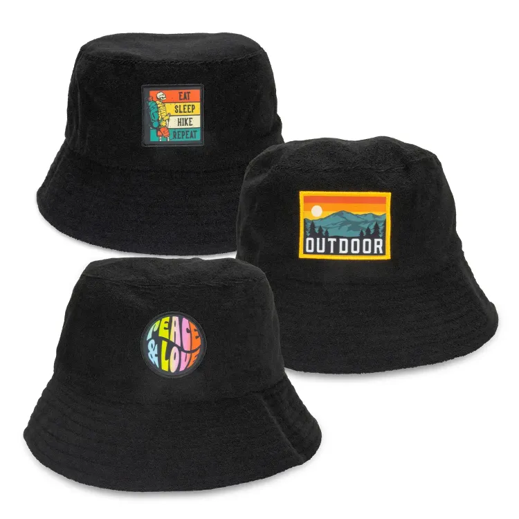 Terry Towelling Bucket Hat with Full Colour Patch — Main