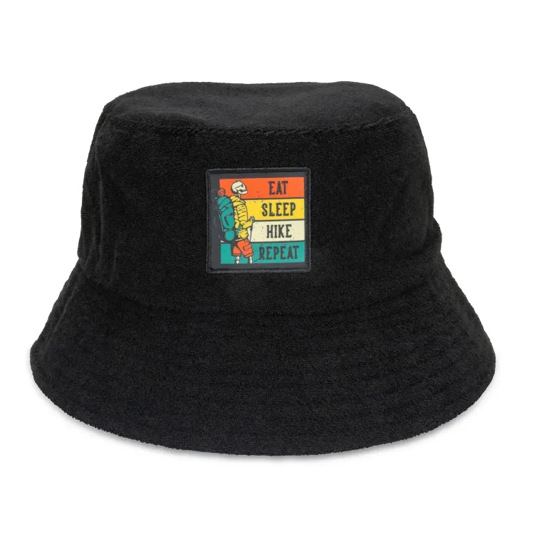 Terry Towelling Bucket Hat with Full Colour Patch — Square Patch