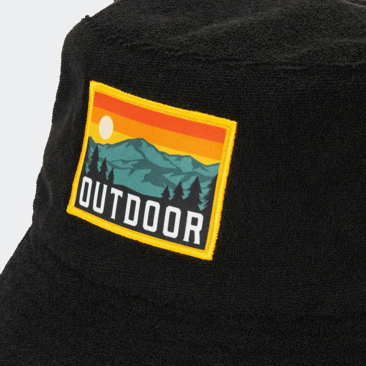 Terry Towelling Bucket Hat with Full Colour Patch — Patch Detail