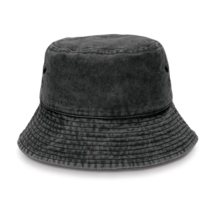 Bondi Washed Bucket Hat — black