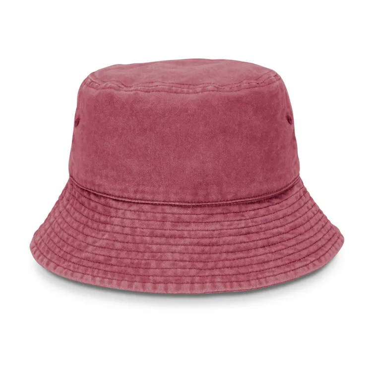 Bondi Washed Bucket Hat — burgundy