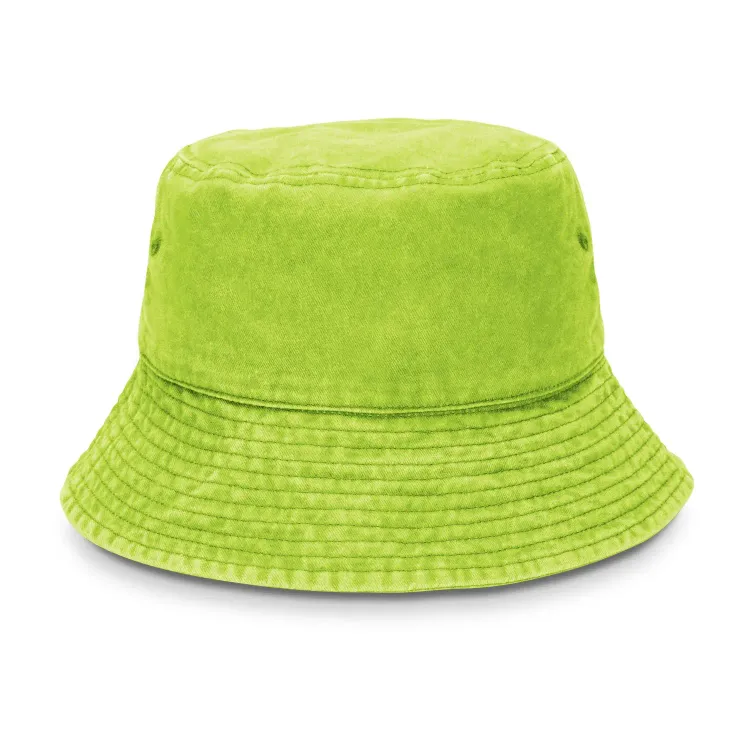 Bondi Washed Bucket Hat — bright green