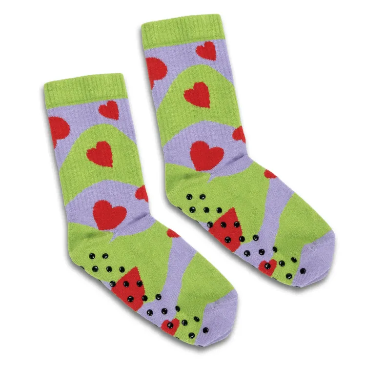 Pixel Knitted Bamboo Grip Socks — Main