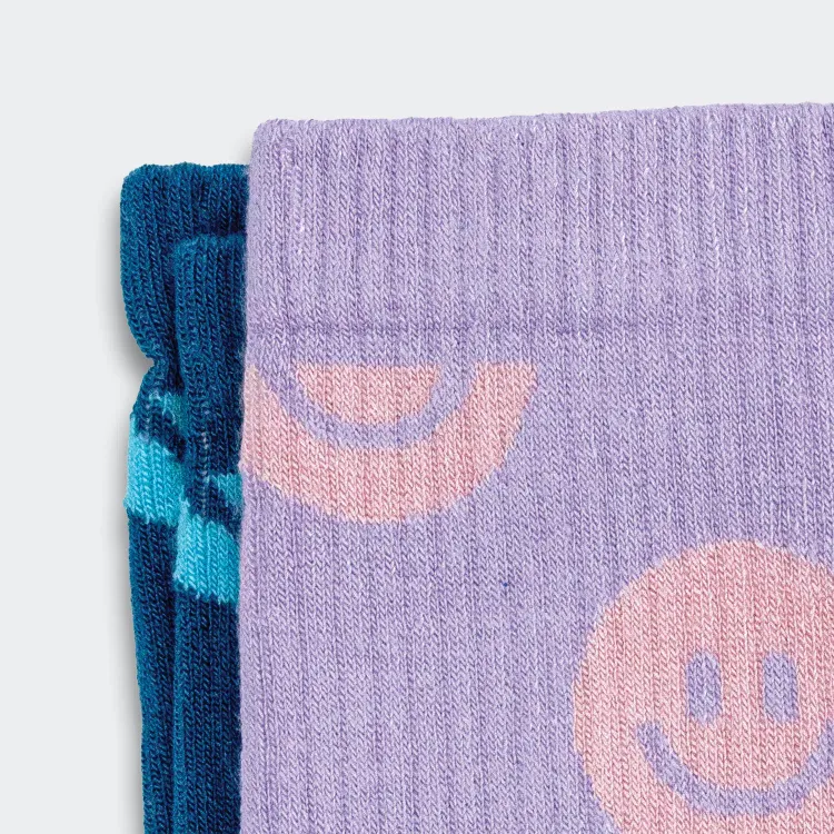 Pixel Knitted Bamboo Crew Socks - Set of 2 — Detail