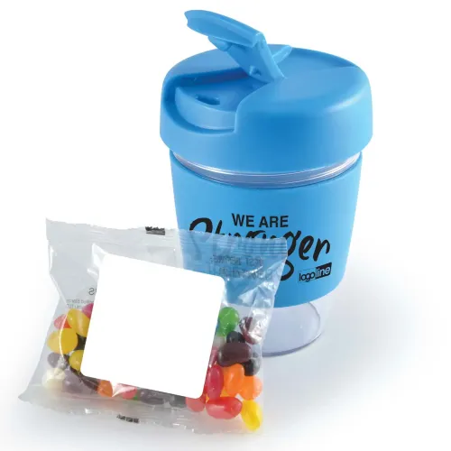 Kick Coffee Cup with Jelly Beans - Front View Blank