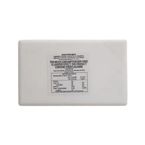 Rectangular Sugar Free Breath Mints - Back