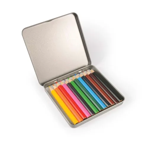 Doodle 12 Pencils in Tin - Angle Open