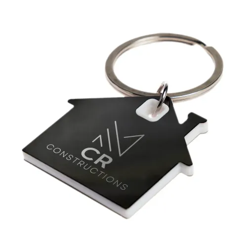 House Stainless Steel Keytag - Laser Engrave White