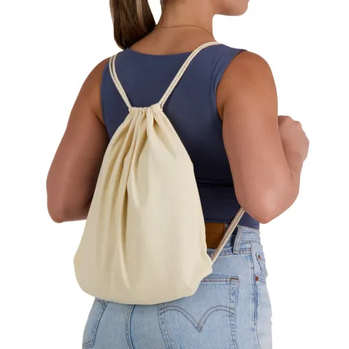 Calico Drawstring Library Backpack - Calico Drawstring Library Backpack