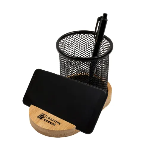 Bamboo Pen Tidy Phone Stand - Bamboo Pen Tidy Phone Stand