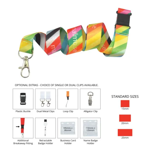 Azure Sublimated Lanyard - Attachments