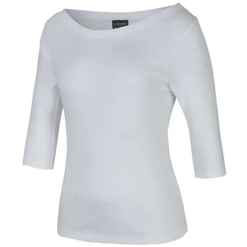C of C Ladies 3-4 Sleeve Boat Neck Tee 1BT3