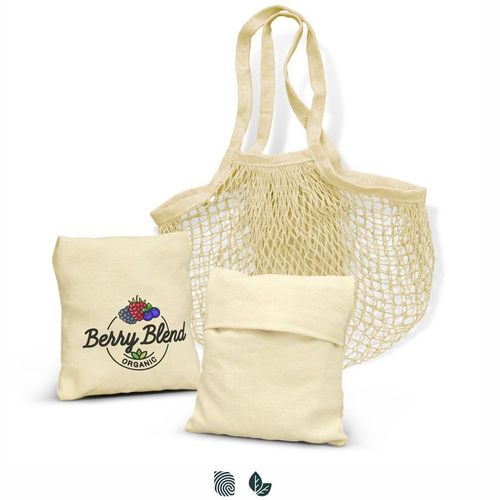Cotton Mesh Foldaway Tote Bag