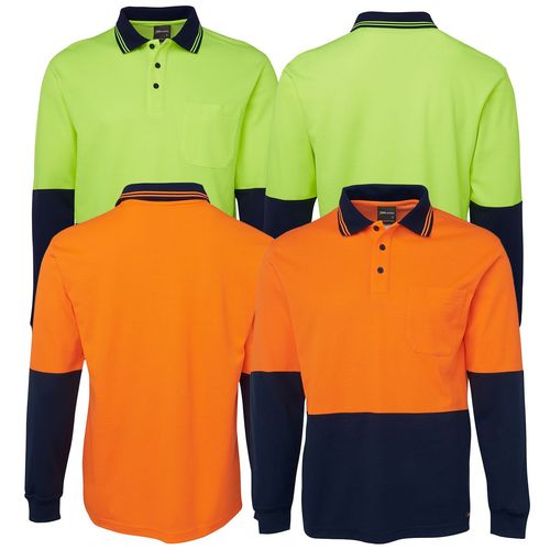 JB's Hi Vis LS Cotton Back Polo