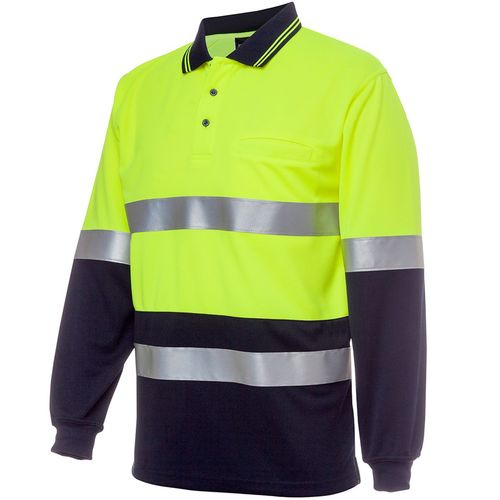 JB's Hi Vis LS (D+N) Cotton Back Polo