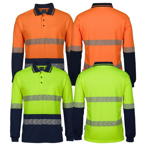 JB's Hi Vis LS Segmented Tape Polo