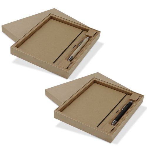 Kraft Notebook and Pen Gift Set