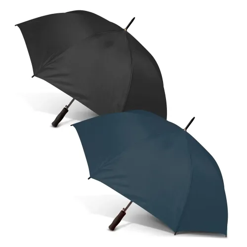 Line-up of Pro-Am umbrellas in black and navy colours