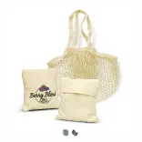 Cotton Mesh Foldaway Tote Bag