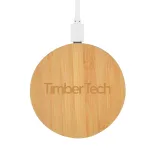 Arc Round Bamboo Wireless Charger  - Laser Engraved