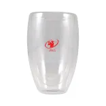 Sierra 450ml Double Wall Glass Cup - White background