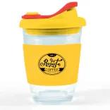 Vienna Coffee Cup / Snap Lid - Yellow decorated