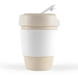Kick Eco Coffee Cup / Silicone Band  - White